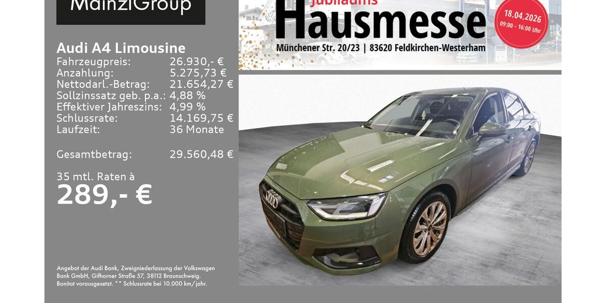 Audi A4 37.700 km 26.930 &euro; Feldkirchen/Westerham 83620