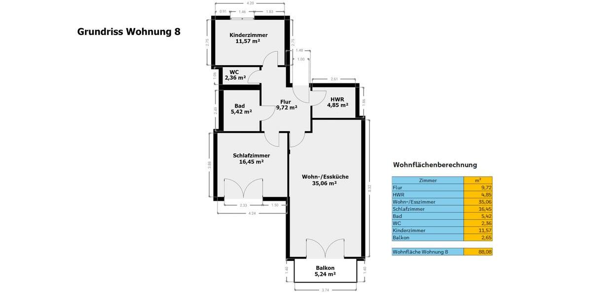 Etagenwohnung Vechta - 3 Zimmer, 88 m&sup2;, 1.000&euro; | Angebot:25803531