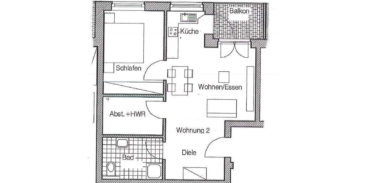 Etagenwohnung Syke - 2 Zimmer, 56 m&sup2;, 590&euro; | Angebot:24904538