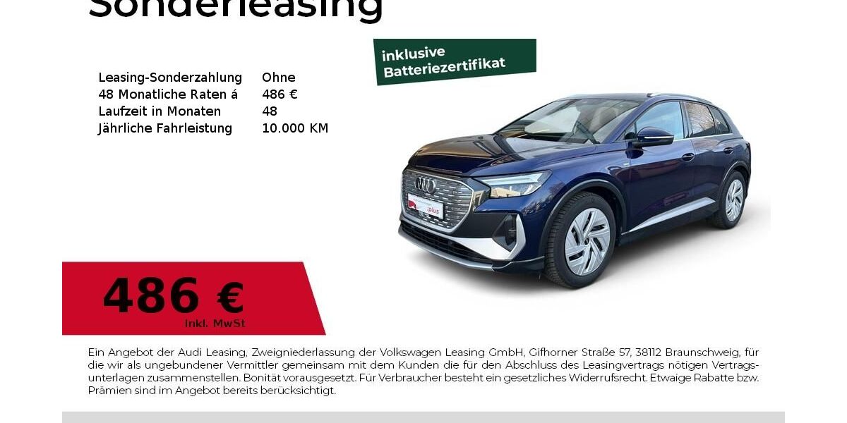 Audi Q4 e-tron 6.465 km 45.940 &euro; Dessau-Roßlau 06844