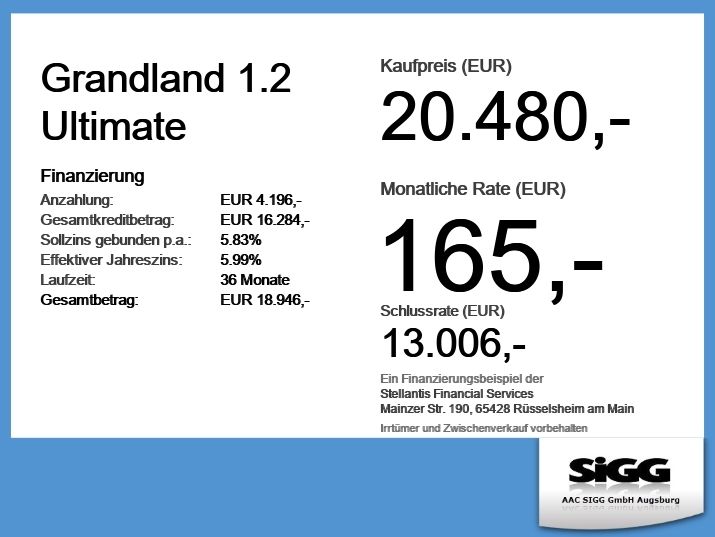 Opel Grandland (X) 44.990 km 20.480 &euro; Meitingen 86405