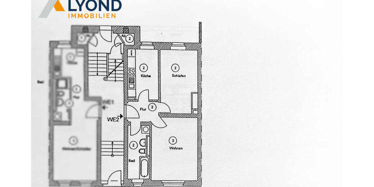 Etagenwohnung Leipzig / Engelsdorf Engelsdorf - 2 Zimmer, 50 m&sup2;, 159.000&euro; | Angebot:26093542