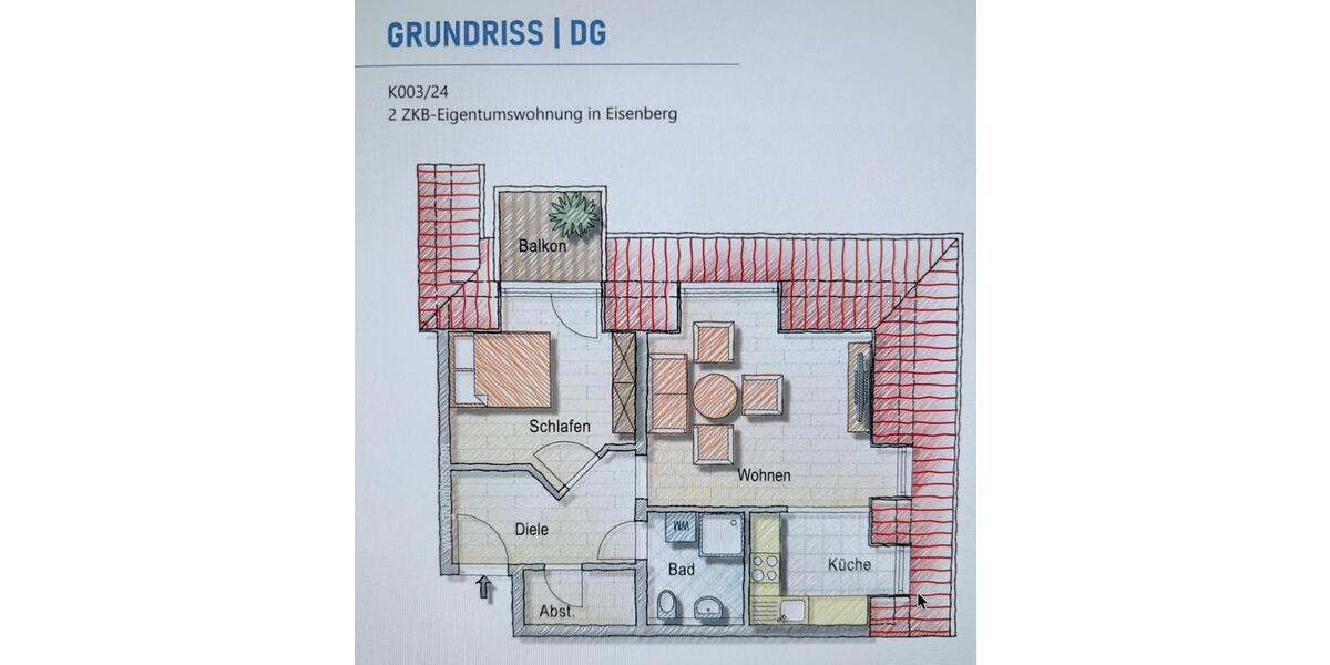 Dachgeschoßwohnung Alzey - 2 Zimmer, 45 m&sup2;, 1.390&euro; | Angebot:26405784