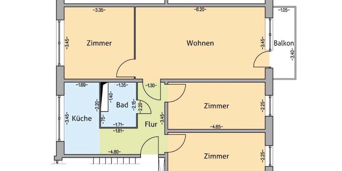 4- Raum- Wohnung Lütten Klein 4 zimmer