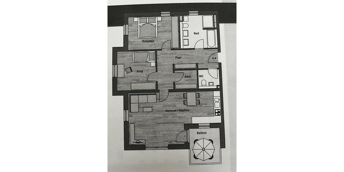 Etagenwohnung Wemding - 3 Zimmer, 89 m&sup2;, 975&euro; | Angebot:25813960