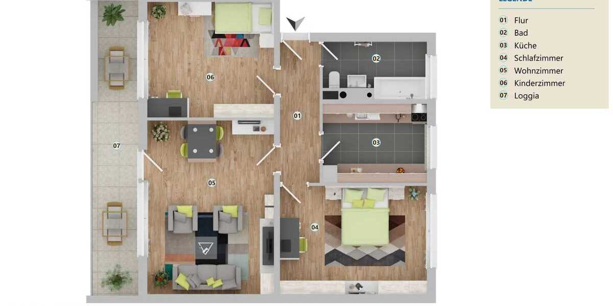 Wohnen mit Blick in eine grüne Oase - Etagenwohnung Hildesheim Ochtersum | Angebot:27130697