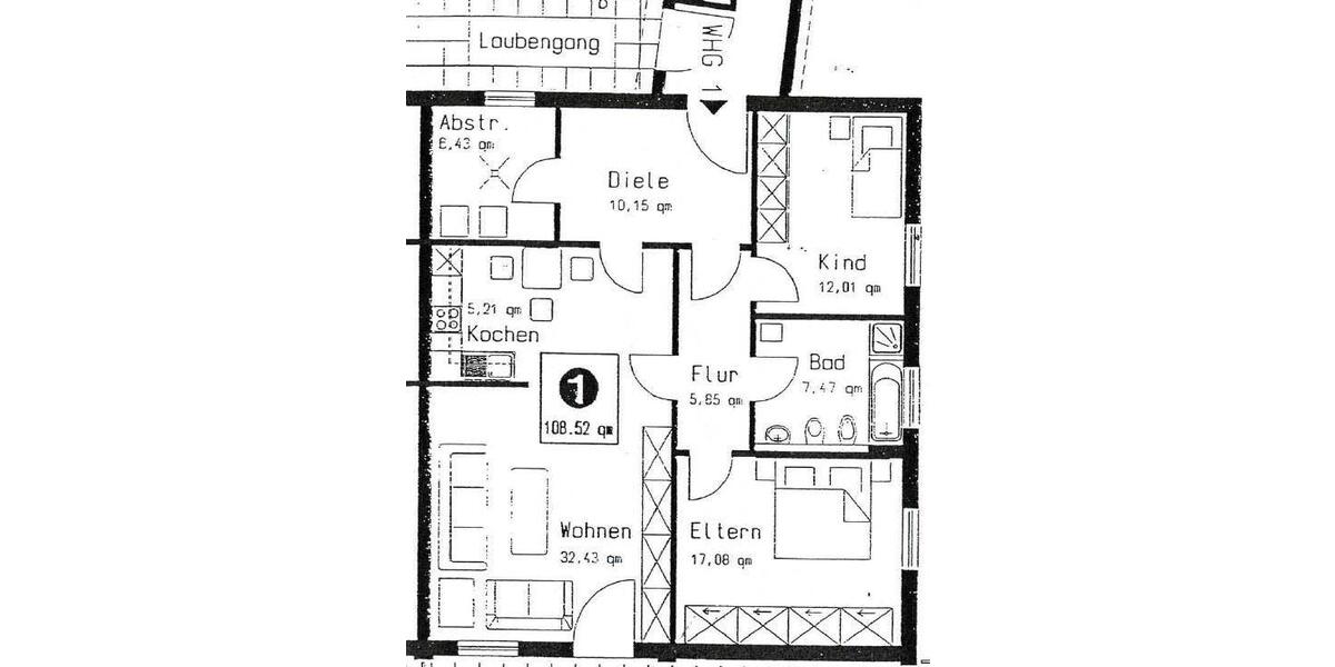 Etagenwohnung Homburg - 3 Zimmer, 102 m&sup2;, 950&euro; | Angebot:26425776