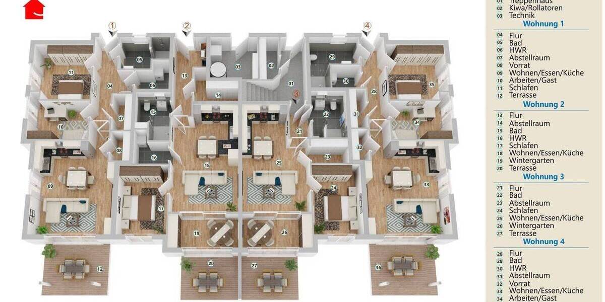 Etagenwohnung Mettingen - 2 Zimmer, 75 m&sup2;, 325.500&euro; | Angebot:25671852