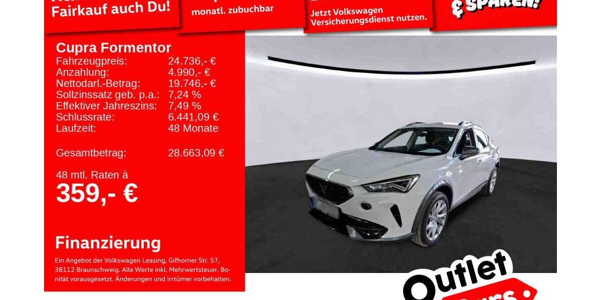 Cupra Formentor 40.348 km 24.489 &euro; Weinheim 69469