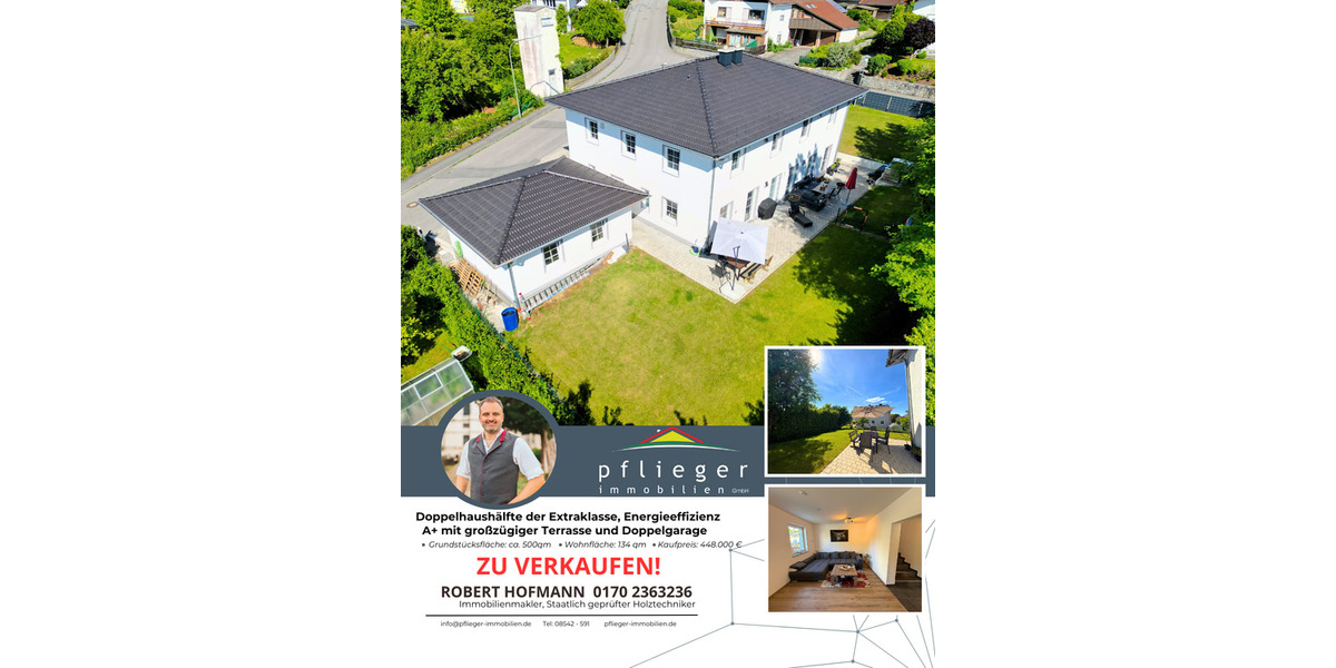Doppelhaushälfte der Extraklasse, Energieeffizienz A+ mit großzügiger Terrasse und Doppelgarage 5 zimmer