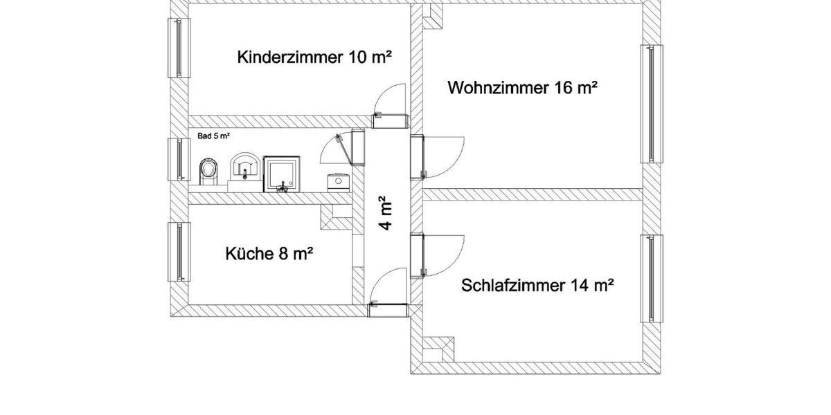 Erdgeschoßwohnung Nordhausen - 2 Zimmer, 58 m&sup2;, 55.000&euro; | Angebot:26356742