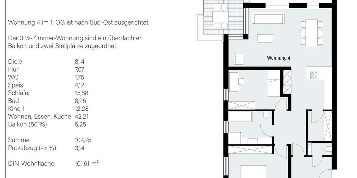 Etagenwohnung Böbingen - 3.5 Zimmer, 102 m&sup2;, 406.800&euro; | Angebot:26854220