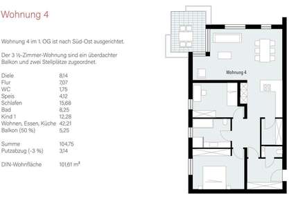 Wohnung Böbingen - 3.5 Zimmer, 102 m&sup2;, 406.800&euro; | Angebot:26854220