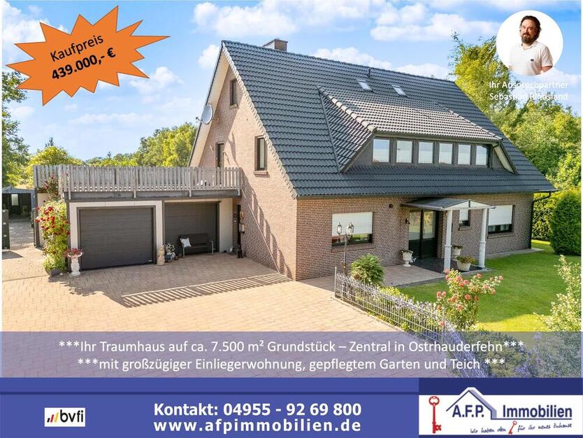 Einfamilienhaus mit großzügiger Einliegerwohnung ***zentral in Ostrhauderfehn auf ca. 7.500 m² Grundstück*** 6 zimmer
