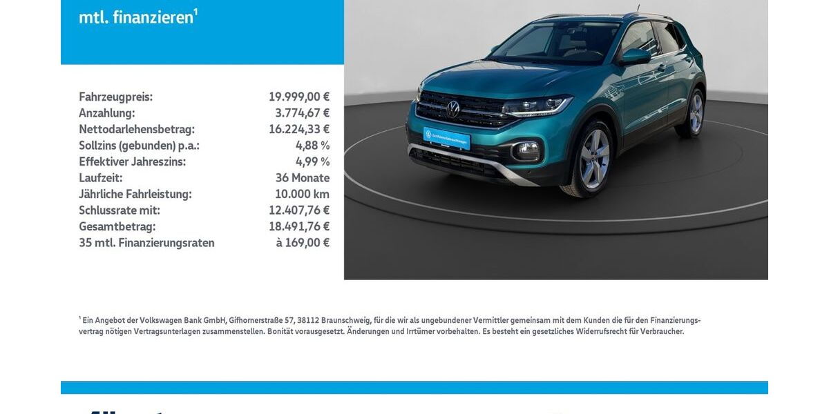 VW T-Cross 40.085 km 19.999 &euro; Mühlhausen/Thüringen 99974