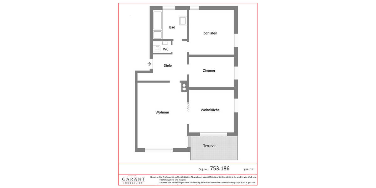 Etagenwohnung Leingarten Großgartach - 3 Zimmer, 78 m&sup2;, 259.000&euro; | Angebot:26306423