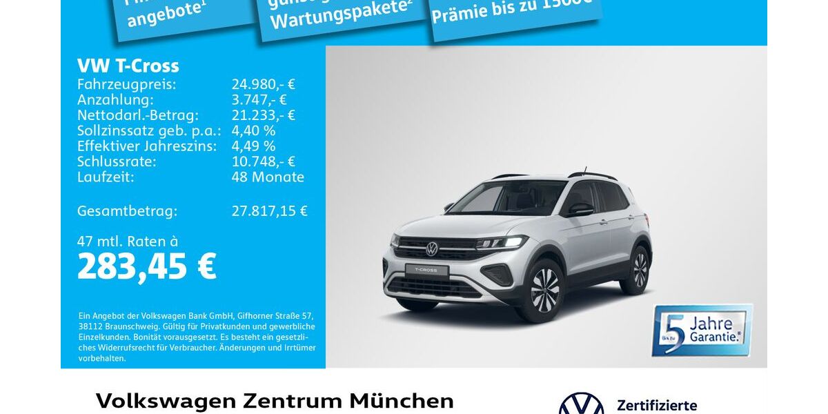 VW T-Cross 4.700 km 24.980 &euro; München 80687