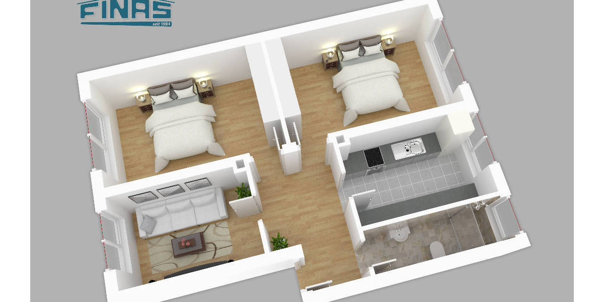 Etagenwohnung Gießen Schlangenzahl - 3 Zimmer, 63 m&sup2;, 630&euro; | Angebot:26799270