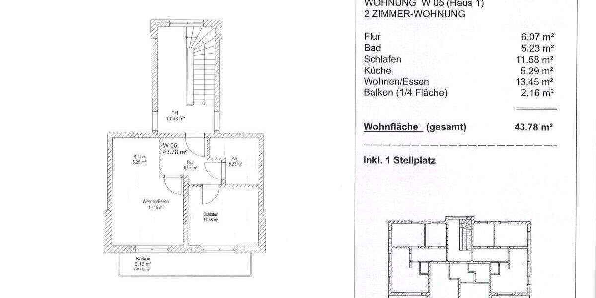 Etagenwohnung Cham / Vilzing Vilzing - 2 Zimmer, 43 m&sup2;, 167.000&euro; | Angebot:25736203