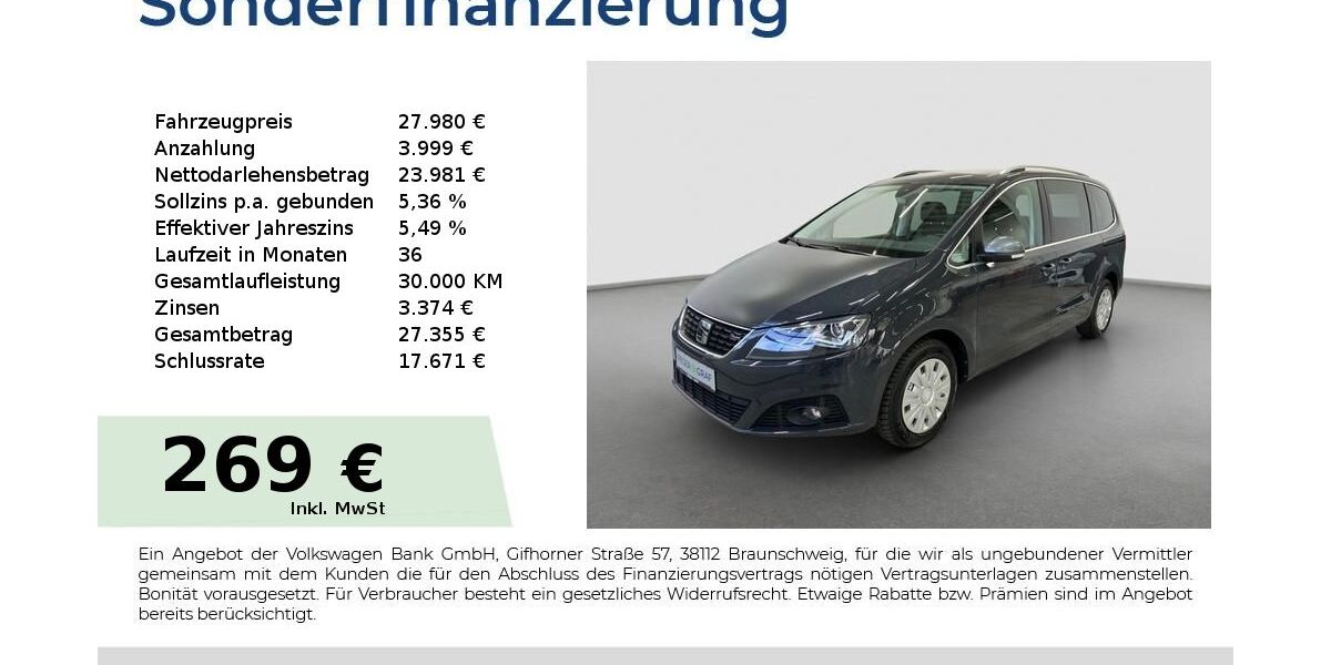Seat Alhambra 72.900 km 26.980 &euro; Fürth 90763