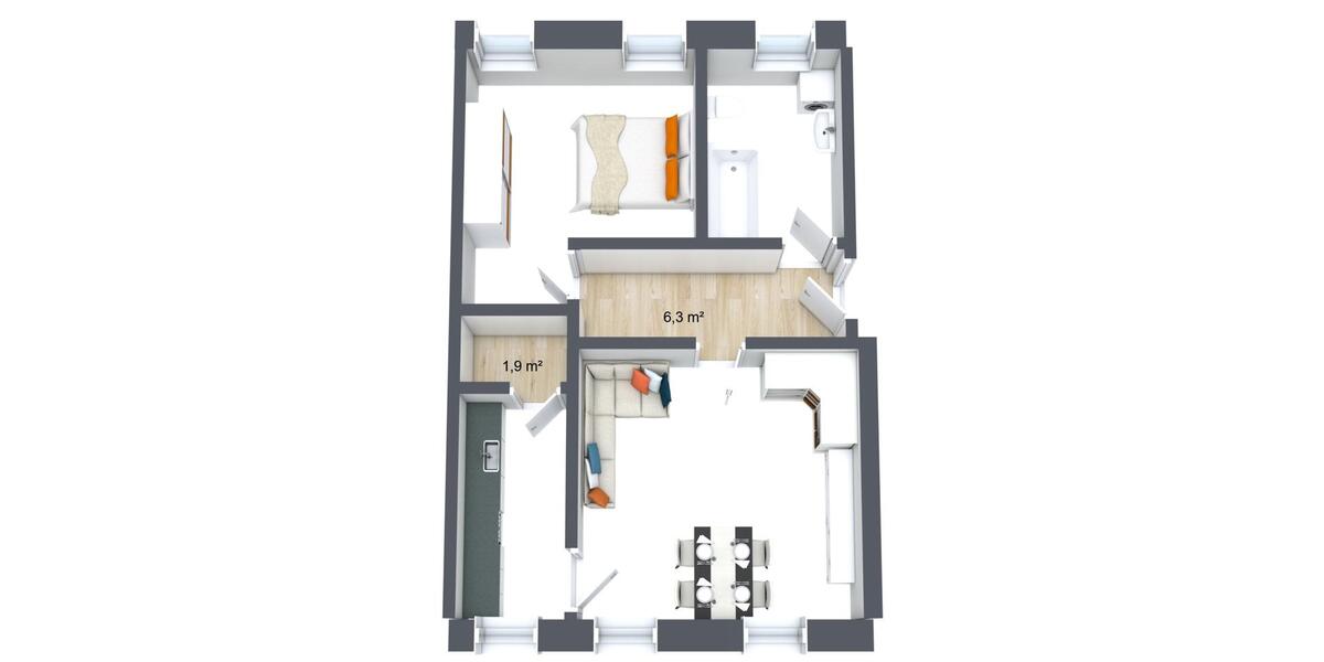 Etagenwohnung Meuselwitz - 2 Zimmer, 47 m&sup2;, 300&euro; | Angebot:25943196