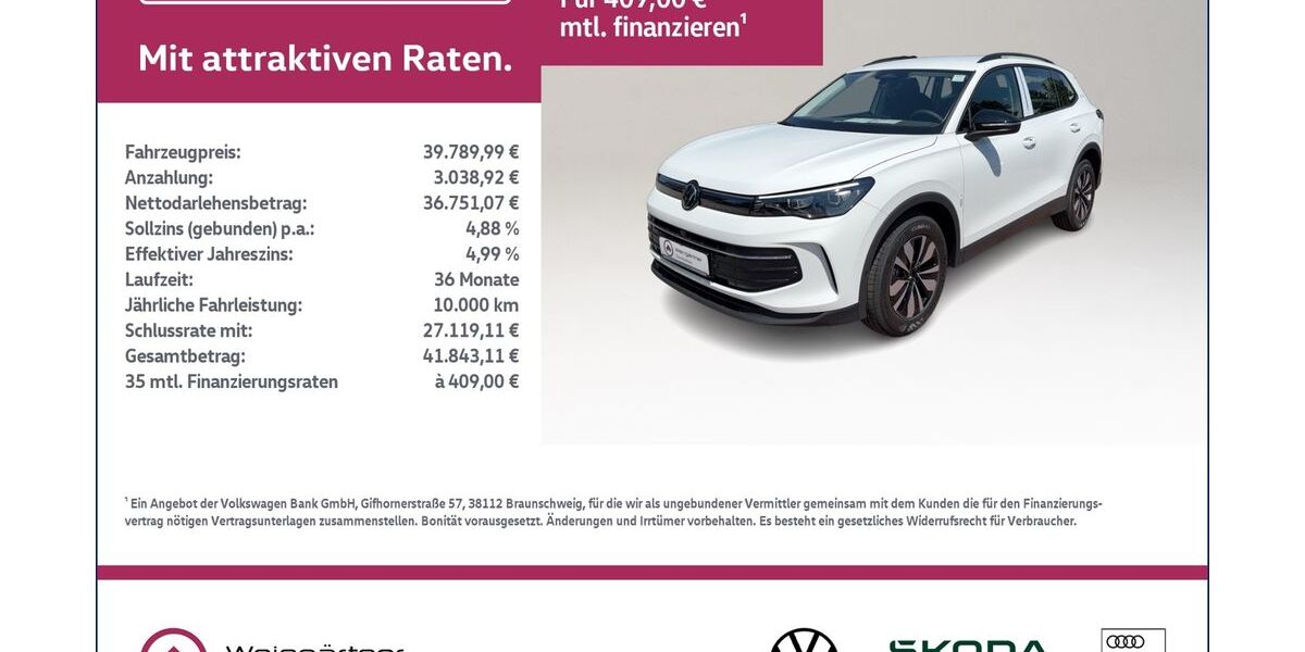 VW Tiguan 21.900 km 32.770 &euro; Miesbach 83714