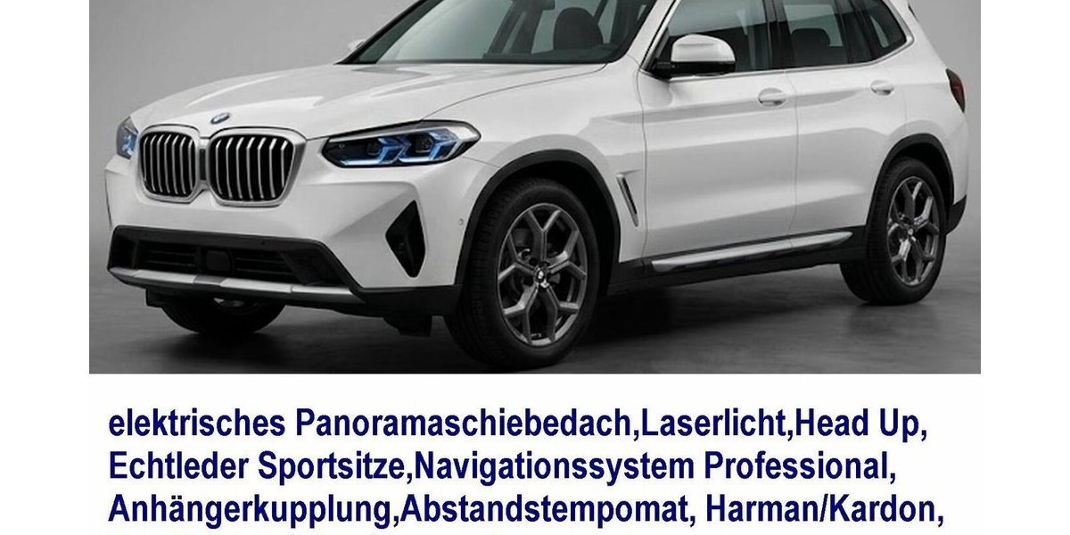 BMW X3 30dxDr AHK,HUD,Laser,Pan.-Dach,Echtleder 24.732 km 46.990 &euro; Landshut 84030