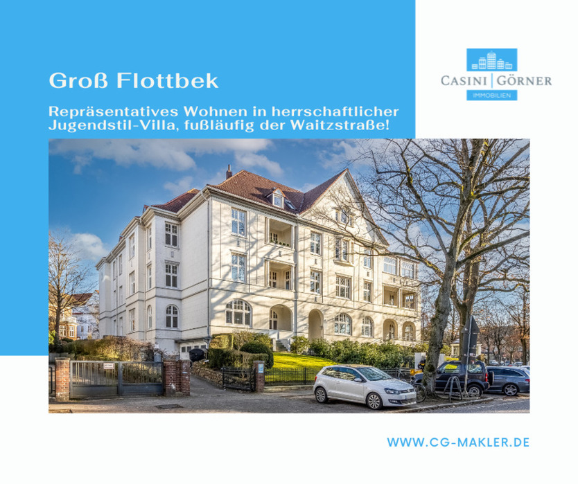 Repräsentatives Wohnen im herrschaftlichen Jugendstilgebäude fußläufig der Waitzstraße!