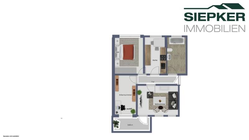 Etagenwohnung Braunschweig / Broitzem Broitzem - 3 Zimmer, 70 m&sup2;, 175.000&euro; | Angebot:26401407