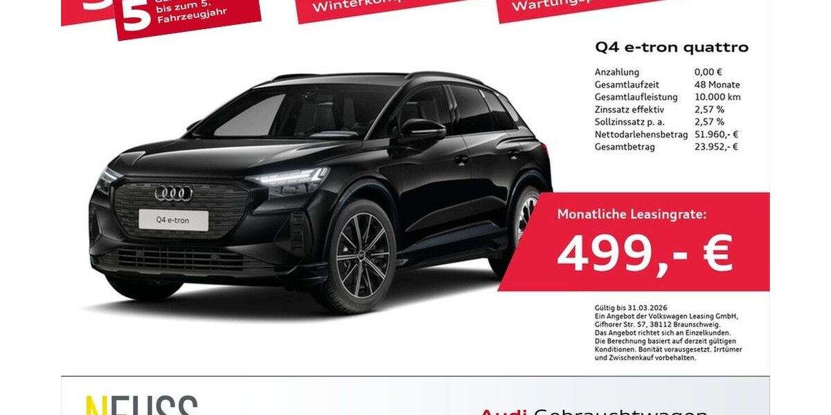 Audi Q4 e-tron 14.474 km 51.950 &euro; Pfarrkirchen 84347