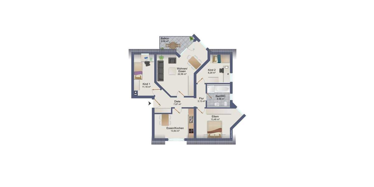 Etagenwohnung Wiesau - 6 Zimmer, 88 m&sup2;, 149.000&euro; | Angebot:25167413