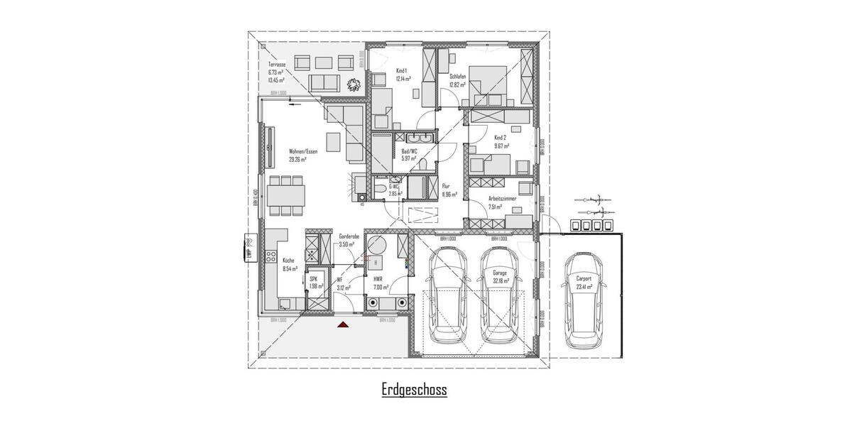 Bungalow Bohmte - 5 Zimmer, 135 m&sup2;, 1.600&euro; | Angebot:24587684