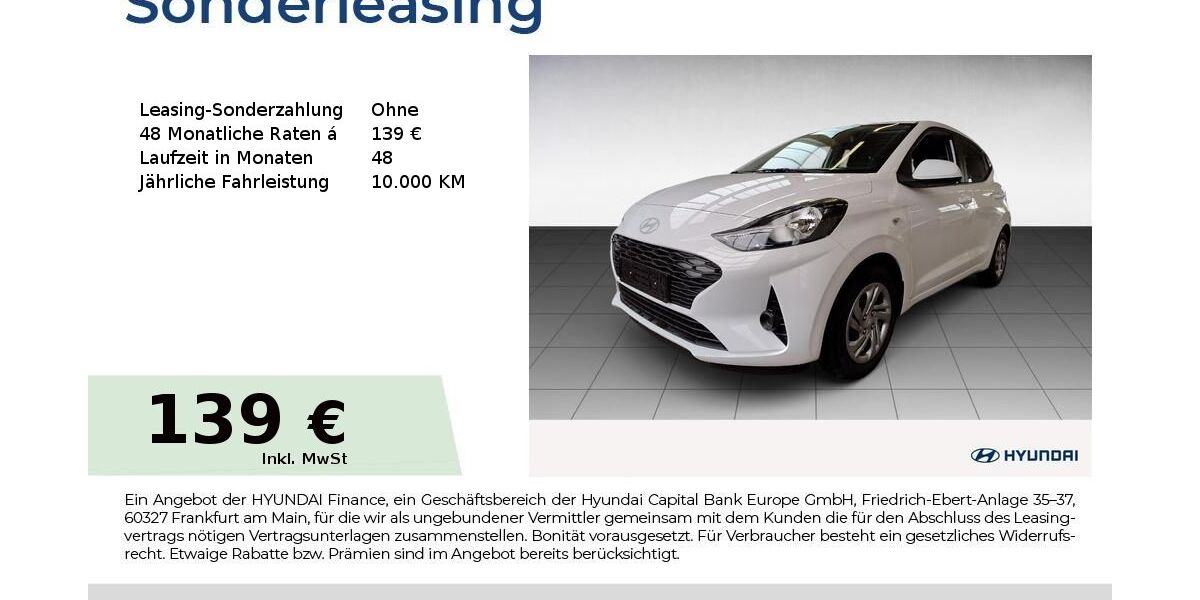 Hyundai i10 4.282 km 13.950 &euro; Fürth 90763