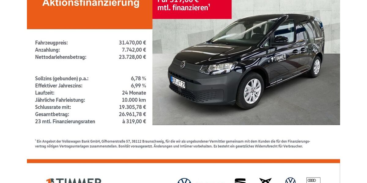 VW Caddy 8.999 km 29.890 &euro; Dülmen 48249