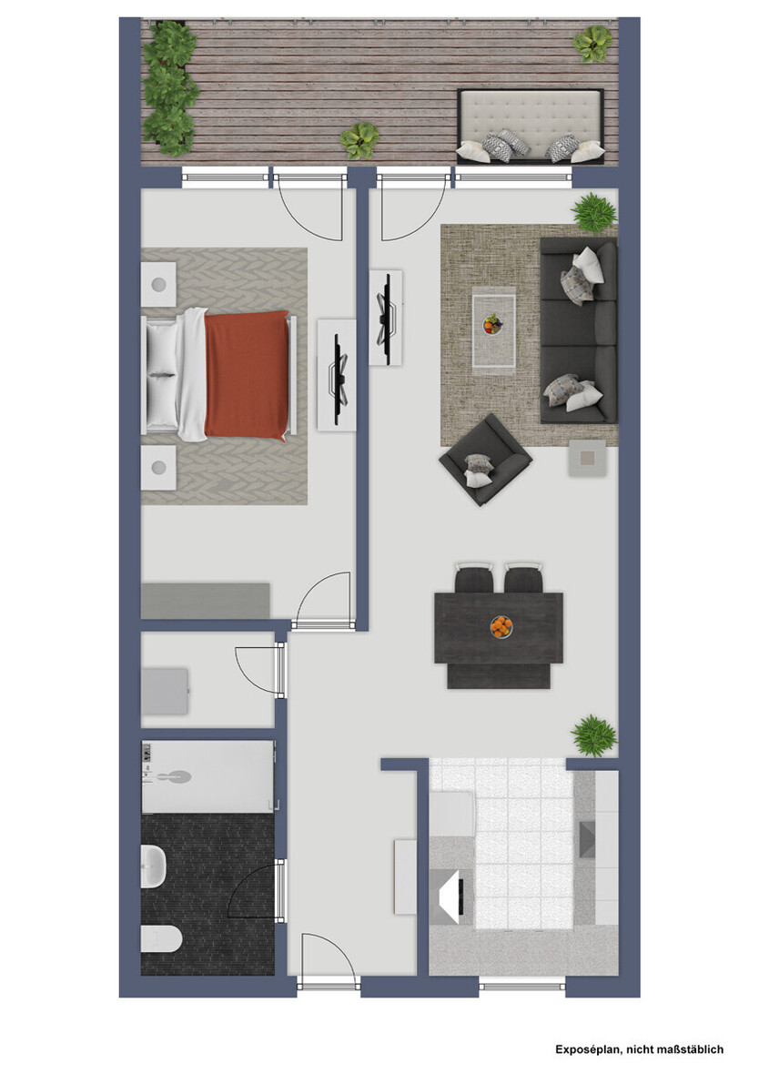 Helle, derzeit vermietete, sehr große 2 Zi. Wohnung im Zentrum von Freilassing - mit Bergblick. 2 zimmer