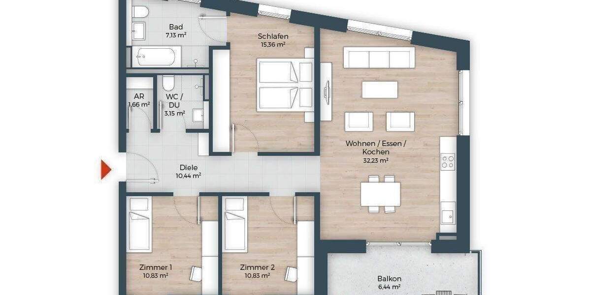 Etagenwohnung Nürnberg Großreuth h d Veste - 4 Zimmer, 99 m&sup2;, 899.950&euro; | Angebot:26128534