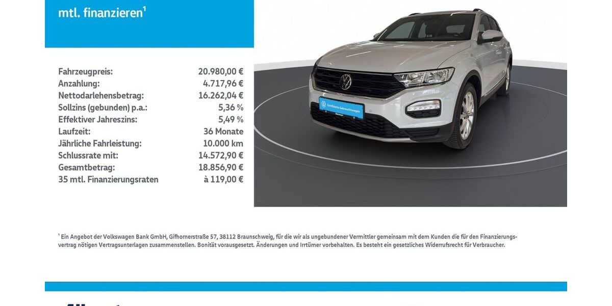 VW T-Roc 58.190 km 20.980 &euro; Nordhausen 99734