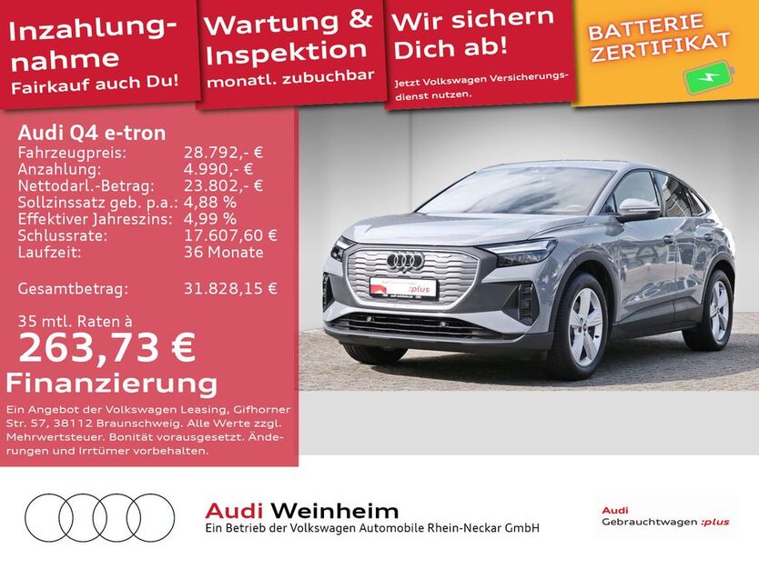 Audi Q4 e-tron 21.321 km 28.792 € Weinheim 69469