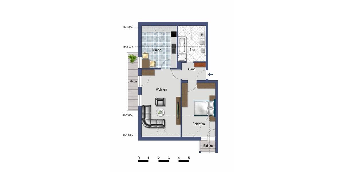 Etagenwohnung Tacherting - 2 Zimmer, 62 m&sup2;, 627&euro; | Angebot:26345283