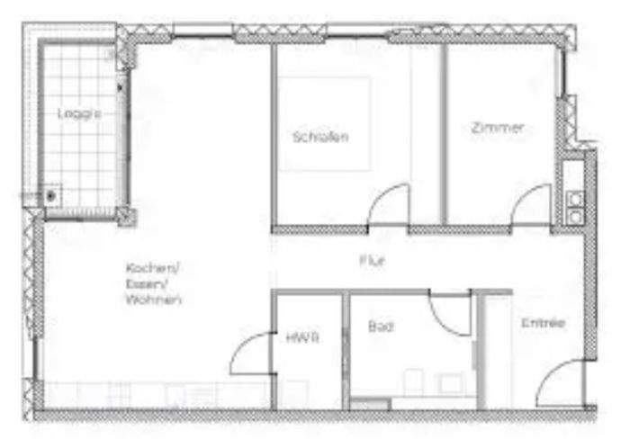 Etagenwohnung Trier Kürenz - 2 Zimmer, 81 m&sup2;, 1.255&euro; | Angebot:26360224