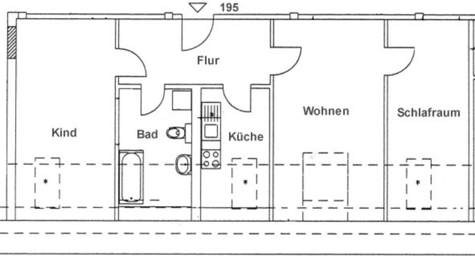 Bad Freienwalde: Geräumige 3-Raumwohnung (206195) 3 zimmer