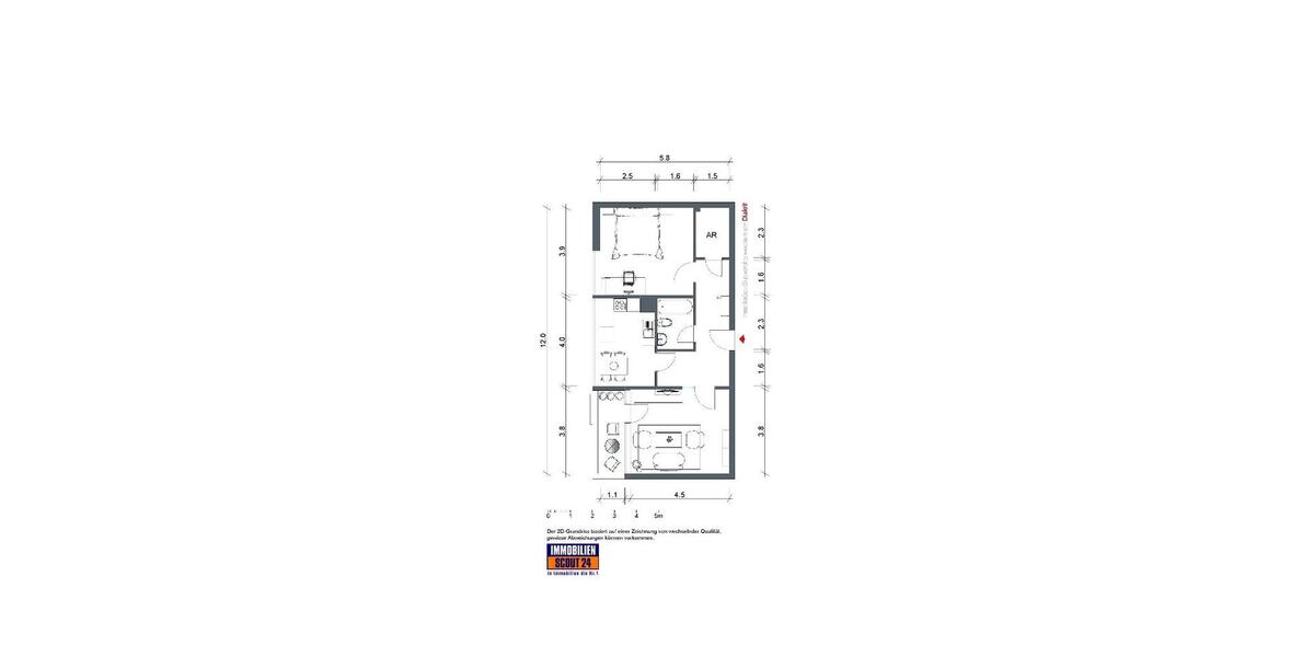 Etagenwohnung Kreuztal - 2 Zimmer, 64 m&sup2;, 366&euro; | Angebot:25542370