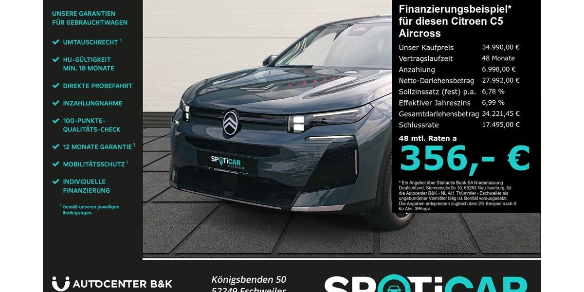 Citroen C5 Aircross 3.999 km 34.990 &euro; Eschweiler 52249