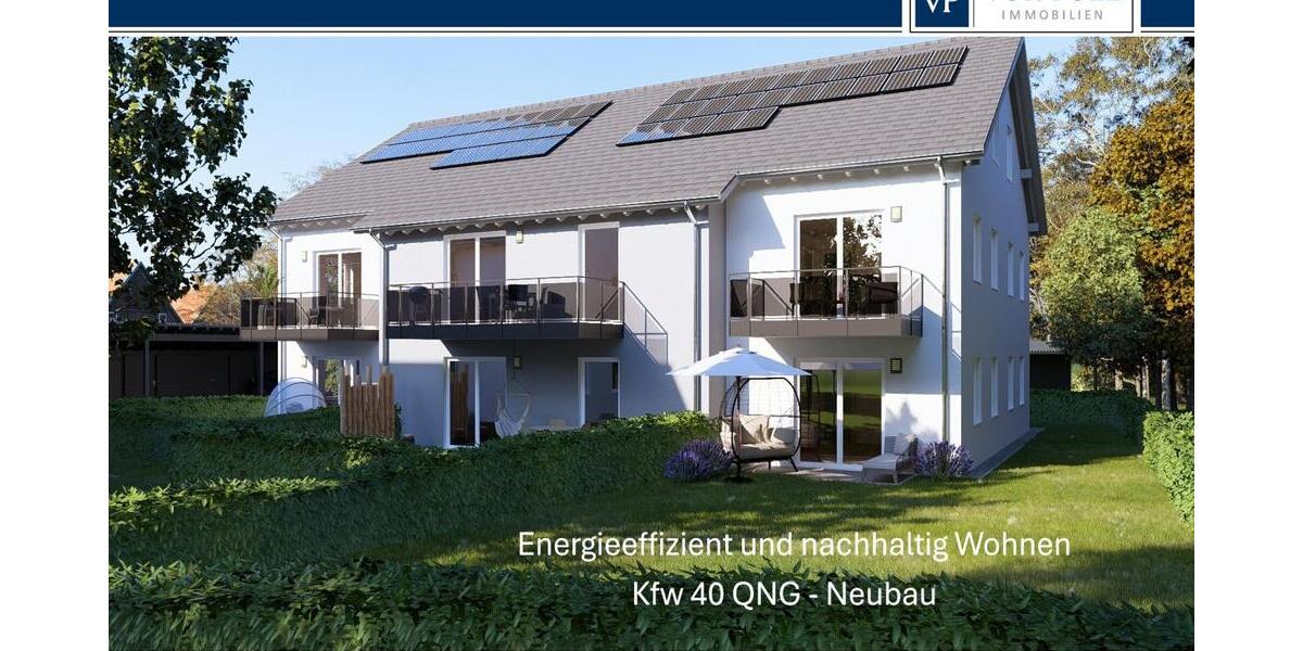 Nachhaltige und energieeffiziente 3-Zimmer Neubauwohnung mit gehobener Ausstattung, Garten und 2 Carportstellplätzen 3 zimmer