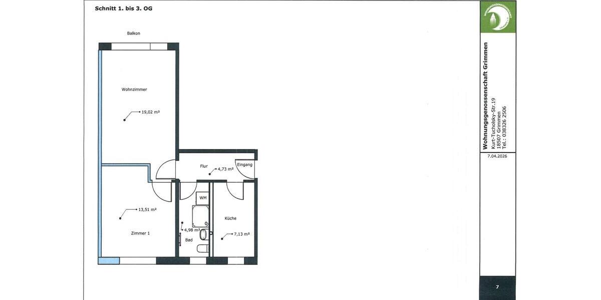 Etagenwohnung Grimmen - 4 Zimmer, 97 m&sup2;, 825&euro; | Angebot:26057835