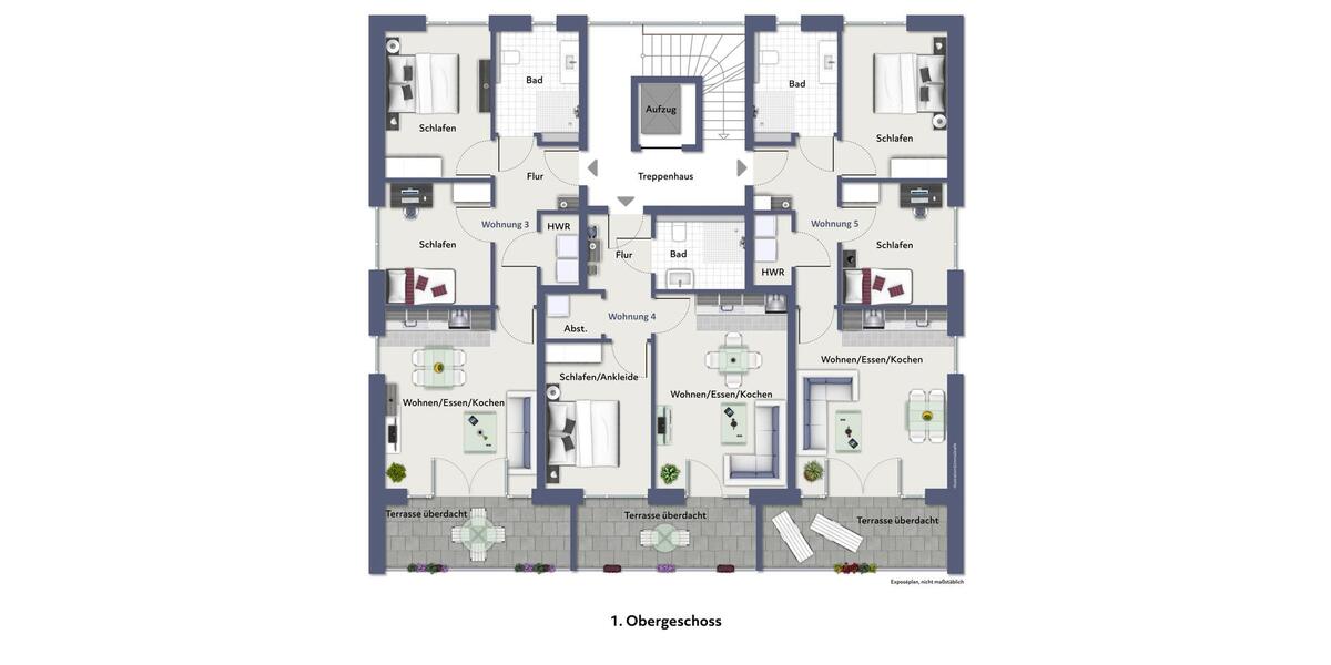 Etagenwohnung Ibbenbüren - 2 Zimmer, 52 m&sup2;, 670&euro; | Angebot:26422013