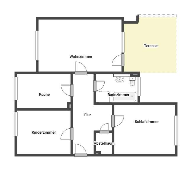 Etagenwohnung Dortmund Innenstadt Nord - 3 Zimmer, 74 m&sup2;, 277&euro; | Angebot:26845042