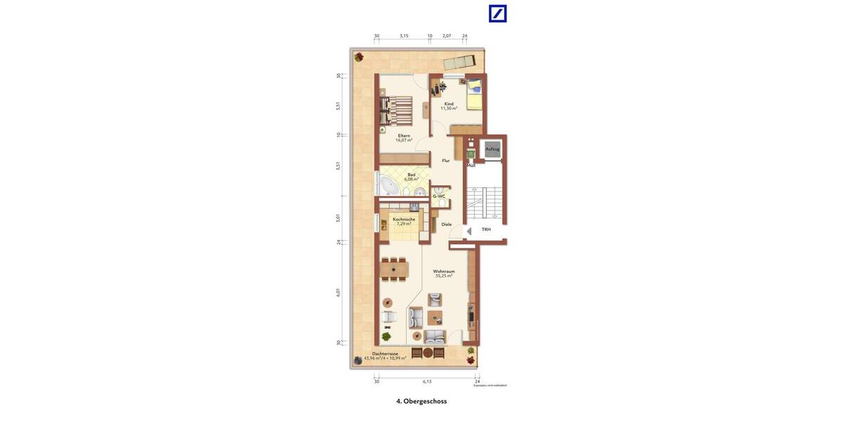 Etagenwohnung Bad Honnef Rhöndorf - 3 Zimmer, 100 m&sup2;, 300.000&euro; | Angebot:26658602
