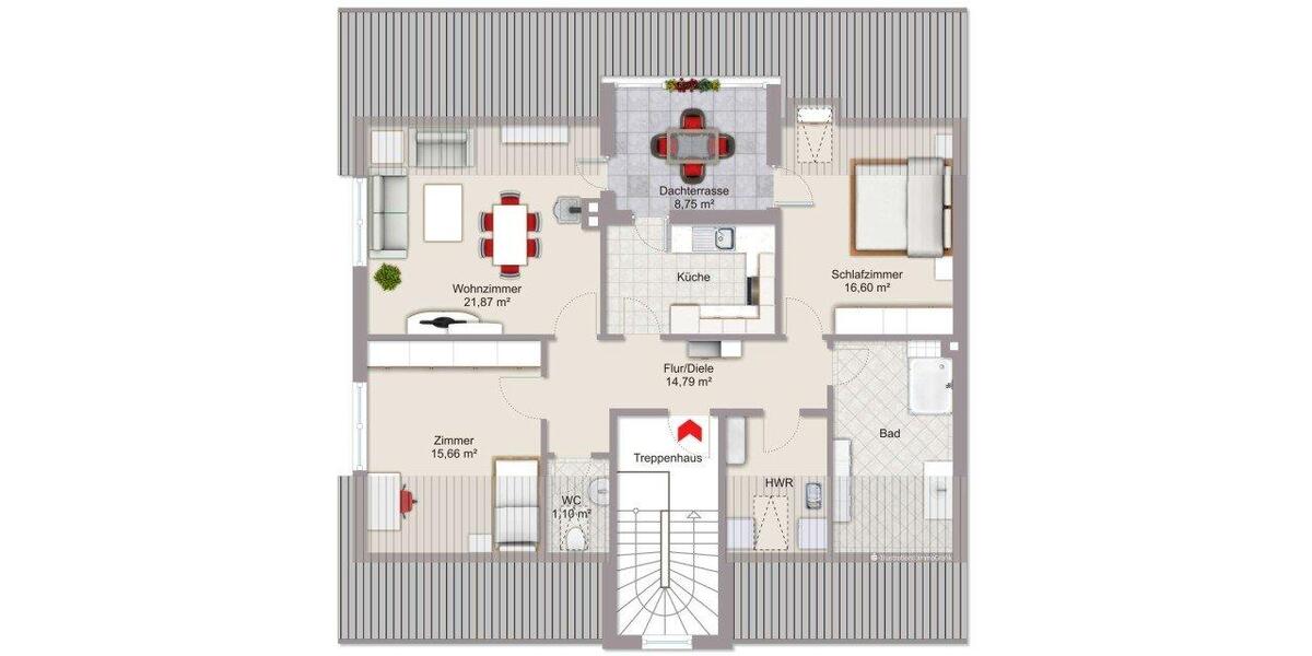 Dachgeschoßwohnung Neuendettelsau - 3 Zimmer, 94 m&sup2;, 230.000&euro; | Angebot:27018944