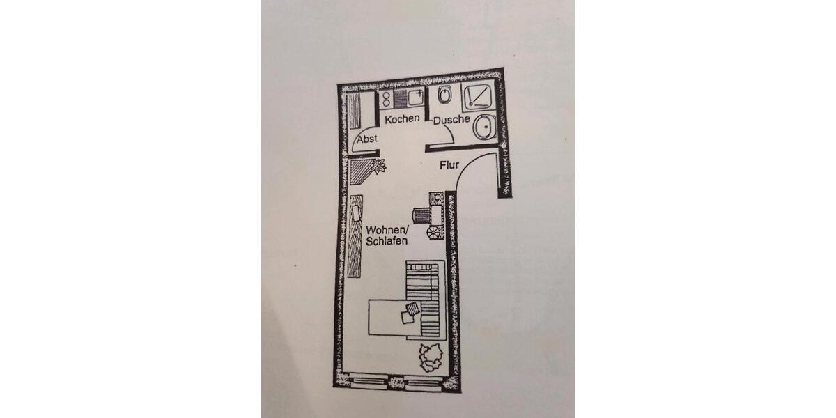 Erdgeschoßwohnung Flensburg - 1 Zimmer, 20 m&sup2;, 335&euro; | Angebot:25723499